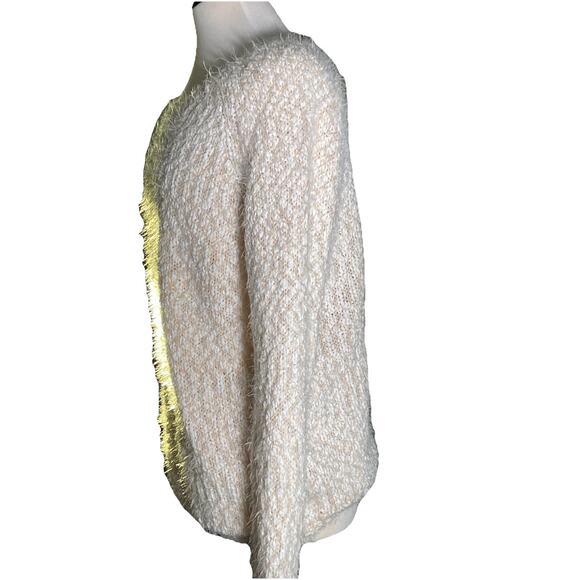 Buffalo David Bitton Women’s Eyelash Sweater Ivory Tan Long Sleeve XL - Picture 3 of 5